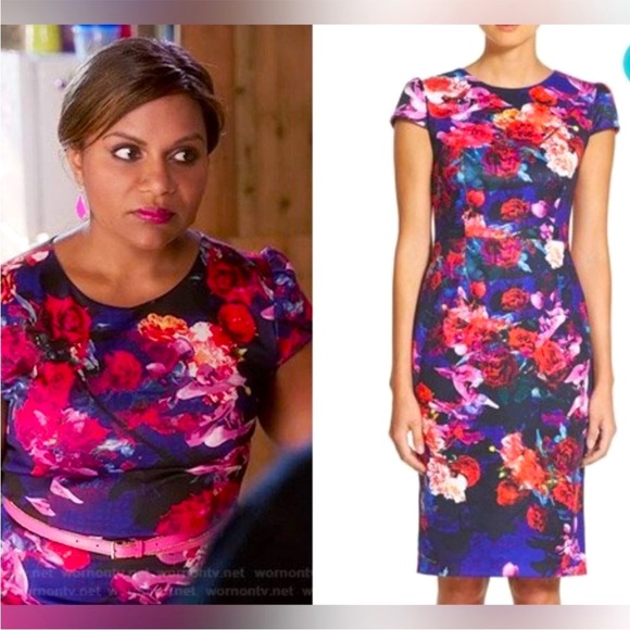 Betsey Johnson Dresses & Skirts - Betsy Johnson•Vibrant Floral•Midi Purple Dress•Size 10